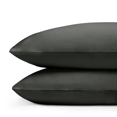 Gingerlily Silk Solid Pillowcase, King In Black