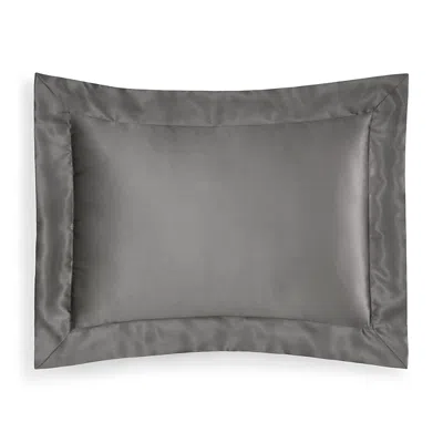 Gingerlily Solid Silk Boudoir Sham In Gray