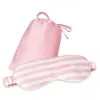 Gingerlily Striped Silk Eye Mask With Pouch