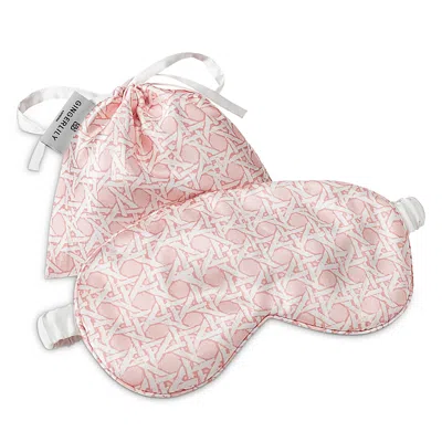 Gingerlily X Madeaux Rattan Silk Eye Mask With Pouch In Pink