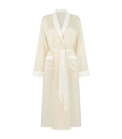 Gingerlily X Memo Press Medium Mulberry Silk Seashells Robe In Neutral