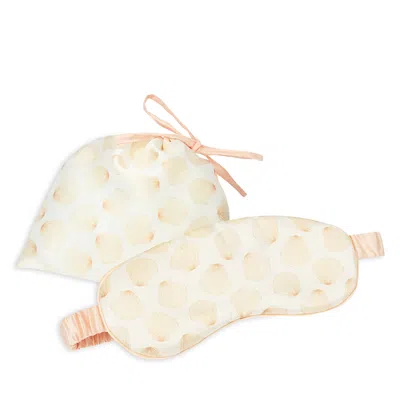 Gingerlily X Memo Press Seashells Silk Travel Eye Mask In White