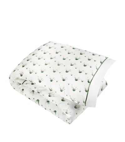 Gingerlily X Memo Press Silk Lily Of The Valley Super King Duvet Cover In Green