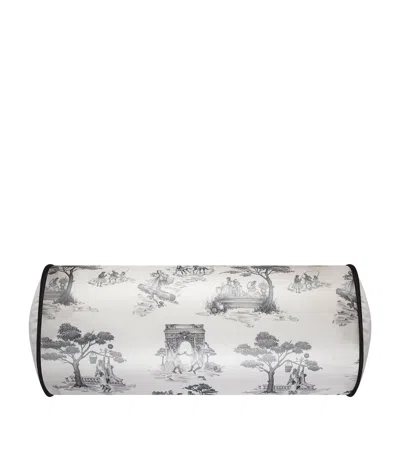 Gingerlily X Sheila Bridges Harlem Toile Print Bolster Cushion In Ivory