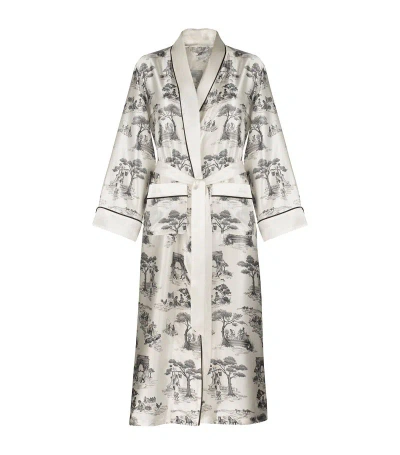Gingerlily X Sheila Bridges Harlem Toile Print Dressing Gown (small) In Ivory