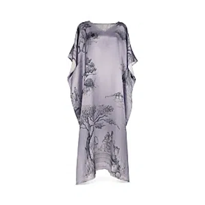 Gingerlily X Sheila Bridges Harlem Toile Silk Kaftan In Lilac