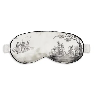 Gingerlily X Sheila Bridges Harlem Toile Silk Sleep Mask In Ivory