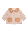 Gingersnaps Cotton Sherpa-trim Astrid Jacket In Brown