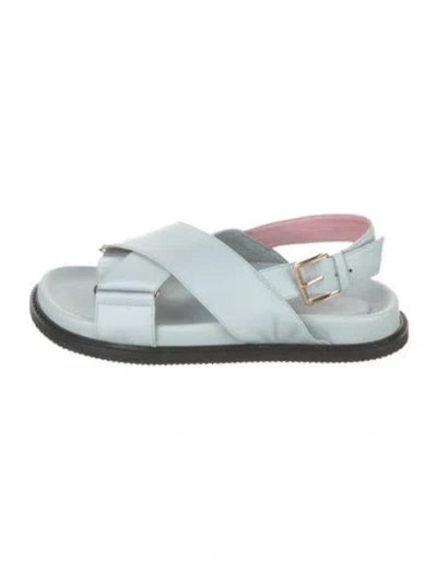 Pre-owned Gini & Albert Billy Leather Sandals W/ Tags In Blue