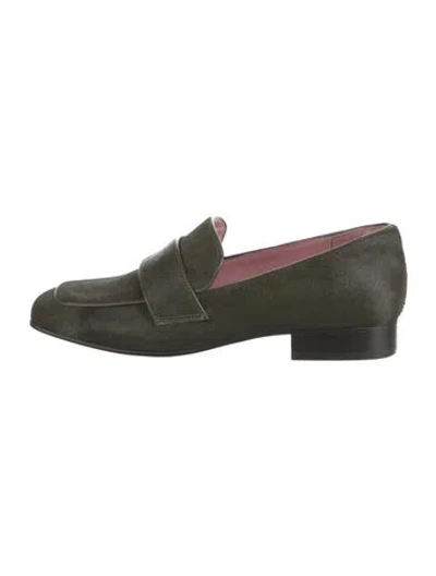 Pre-owned Gini & Albert Calf Hair Loafers W/ Tags In Green