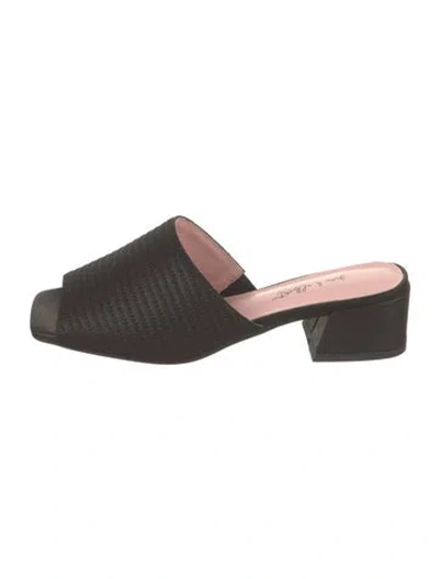 Pre-owned Gini & Albert Lana Leather Slides W/ Tags In Black