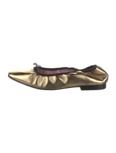 Pre-owned Gini & Albert Leather Ballet Flats W/ Tags In Gold