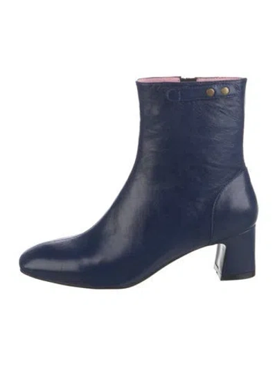 Pre-owned Gini & Albert Leather Boots In Blue