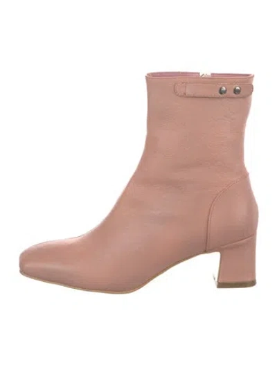 Pre-owned Gini & Albert Leather Boots In Pink