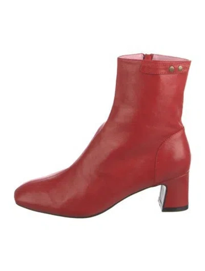Pre-owned Gini & Albert Leather Boots In Red