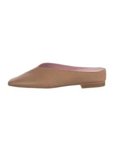 Pre-owned Gini & Albert Leather Mules In Neutrals