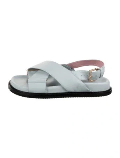 Pre-owned Gini & Albert Leather Sandals In Blue