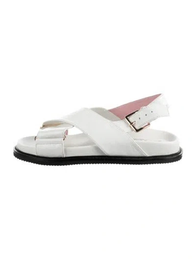 Pre-owned Gini & Albert Leather Sandals In White