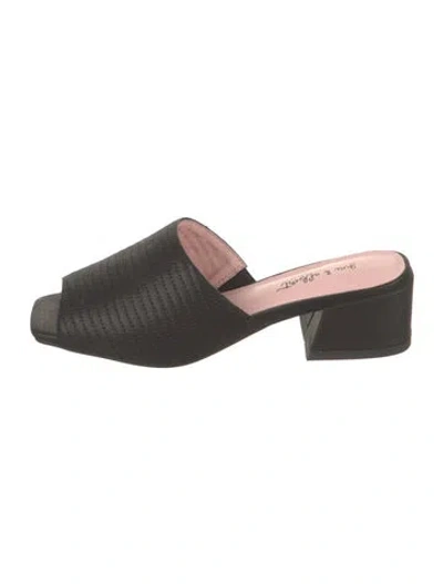 Pre-owned Gini & Albert Leather Slides W/ Tags In Black
