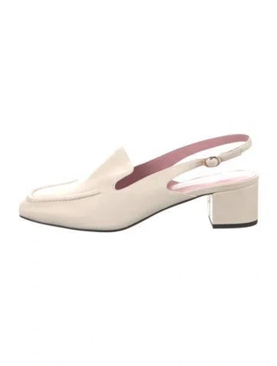 Pre-owned Gini & Albert Leather Slingback Pumps W/ Tags In Neutrals