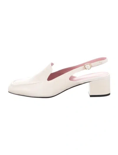 Pre-owned Gini & Albert Leather Slingback Pumps W/ Tags In Neutrals