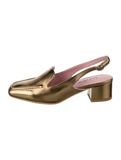 Pre-owned Gini & Albert Lolo Leather Slingback Pumps In Multicolor