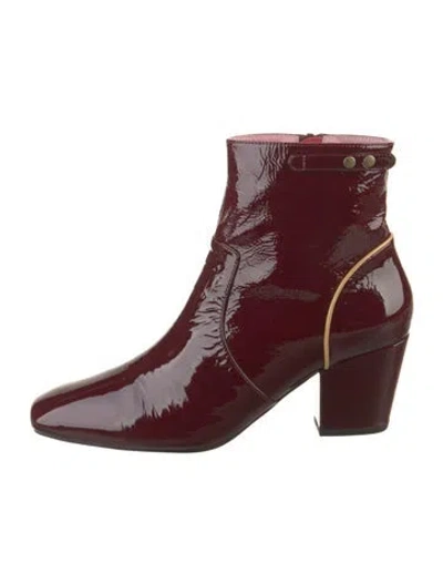 Pre-owned Gini & Albert Patent Leather Boots W/ Tags In Red