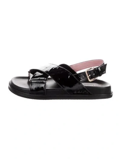 Pre-owned Gini & Albert Patent Leather Sandals In Black