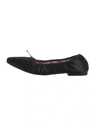 Pre-owned Gini & Albert Ponyhair Bow Accents Ballet Flats In Black