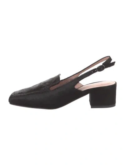 Pre-owned Gini & Albert Ponyhair Slingback Pumps W/ Tags In Black