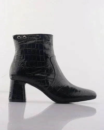 Gini & Albert Women's Kimmy Ankle Boots In Midnight Crock In Black