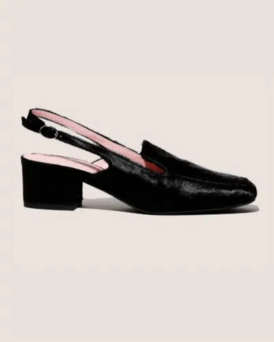 Gini & Albert Women's Lolo Slingback Sandals In Ebony Pony In Black