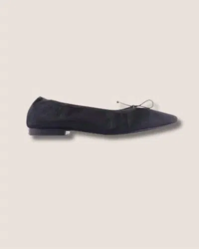 Gini & Albert Women's The Nan Ballet In Ebony Hair-on Flats In Black