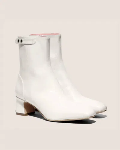 Gini & Albert Women's Wyn Boots In Half & Half Patent Leather In White