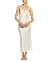 Ginia Lace Trim Silk Slip In Creme