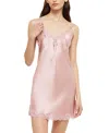 Ginia Plus Size Silk Chemise In Pink