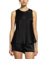 Ginia Pure Silk Singlet In Black