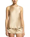 Ginia Pure Silk Singlet In Brown