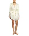 Ginia Silk Lace Robe In White