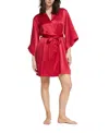 Ginia Silk Wrap Gown Robe In Red