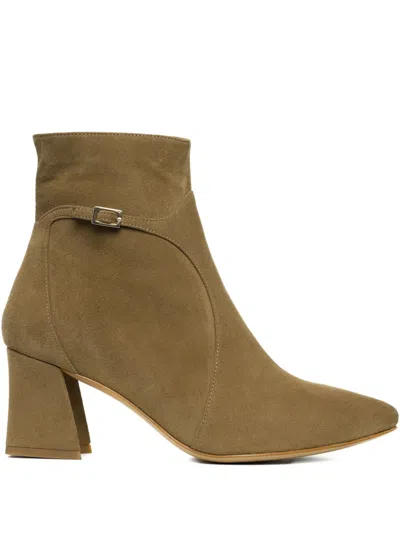 Ginissima 65mm Buckle-embellishment Ankle Boots In Brown