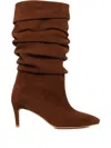 Ginissima 65mm Eva Ruched Boots In Brown