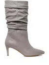 Ginissima 65mm Eva Slouchy Leather Boots In Gray