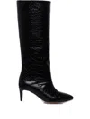 Ginissima 65mm Milla Embossed-pattern Knee Boots In Black