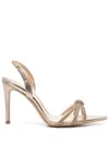 Ginissima 95mm Daisy Sandals In Gold