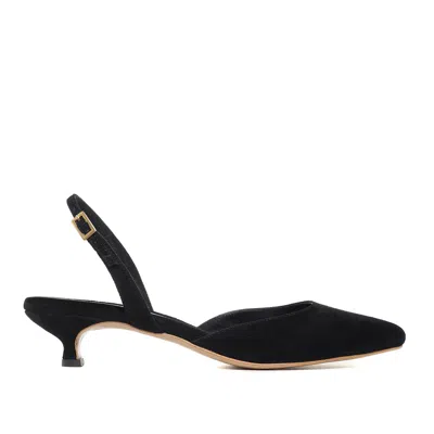 Ginissima Women's Alice Black Slingbacks - Kitten Heels