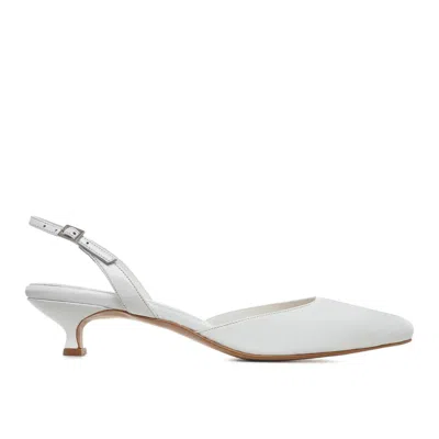 Ginissima Women's Alice White Slingbacks - Kitten Heels