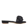 Ginissima Women's Black Adele Satin Slippers In Black
