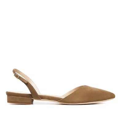 Ginissima Women's Brown Alice V-cut Slingback Flats