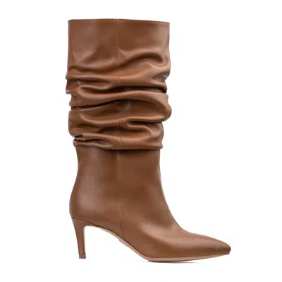 Ginissima Women's Brown Caramel Leather Eva Boots